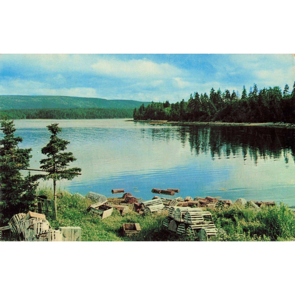 Vintage St. Ann's Cabot Trail Cape Breton Nova Scotia Postcard Lobster Traps VG - Picture 1 of 2